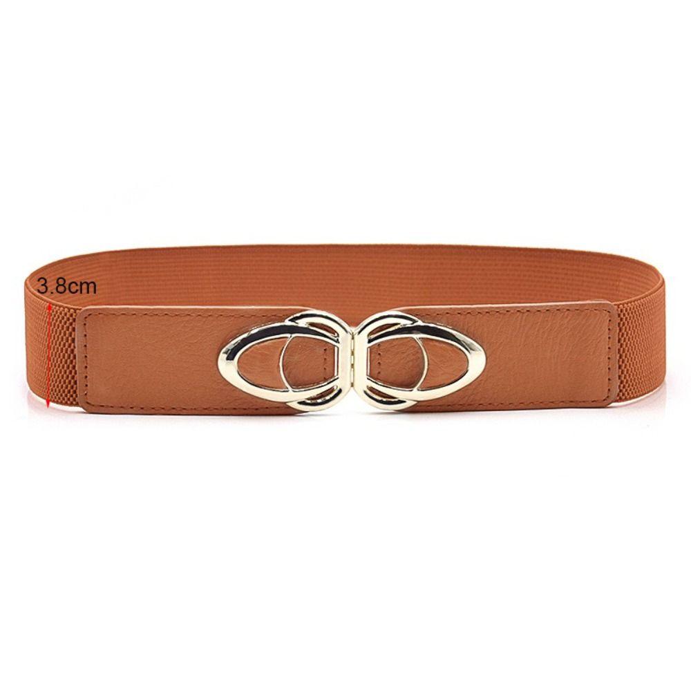 Solid Color Stretch Waistband Waist Defining Women Elastic Belt Dress Belt  Coat Accessories