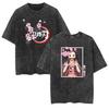 Anime Demon Slayer Kamado Nezuko Kawaii Printed T-shirt Men Women Casual Tshirts Washed Cotton Tee Harajuku Male Manga T Shirt