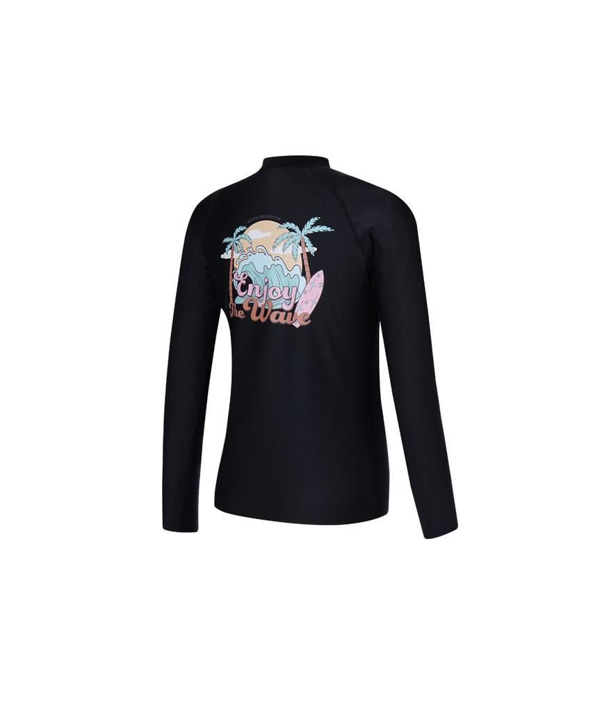 Lenomasuyeongbog Women'S Enjoy Round Rash Guard Black Rn-Cs2F552-Bk