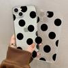New Simple Black Polka Dot Apple 16promax Mobile Phone Case 15 Niche 14 Internet Celebrity Transparent Creative 17 Simple