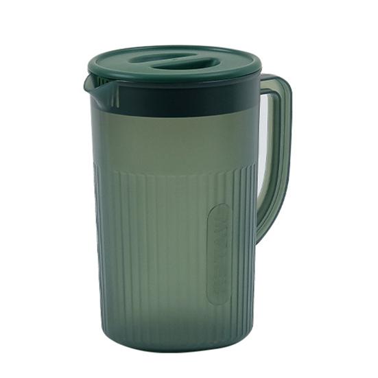 Plastic Water Pitcher with Lid 0.6/0.7 Gallon Cold Drink Dispenser for Juice Iced Tea Lemonade Wide Mouth Ergonomic Handle Refrigerator Storage