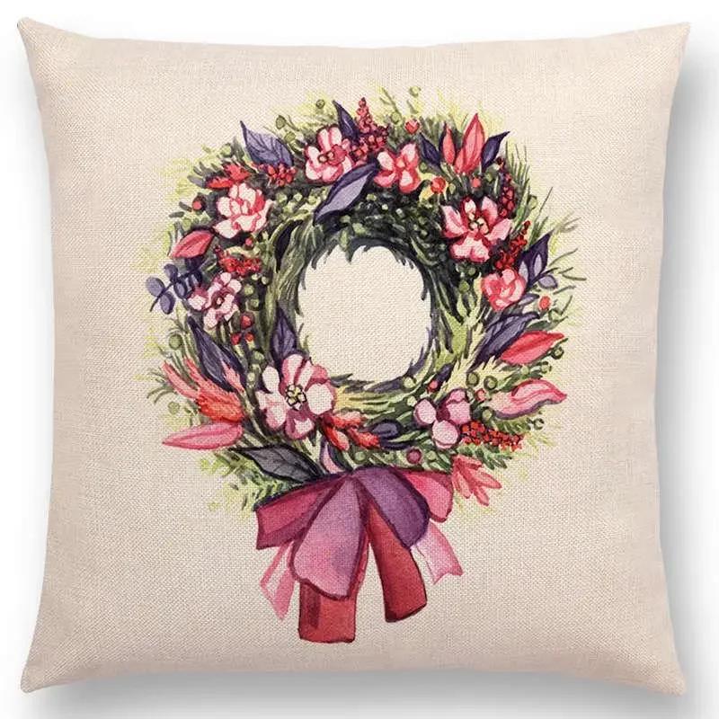 Lovely Birds Flowers Plants Sofa Pillow Case Hummingbird Rose Raspberries Lemon Dill Clove Almonds Cushion Cover