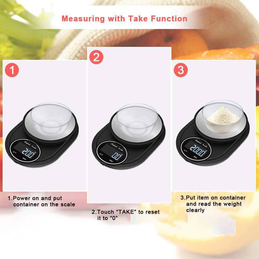 Digital Kitchen Scale Stainless Steel Electric Kitchen Food Scale High-precision Baking Scale LCD Backlight Display