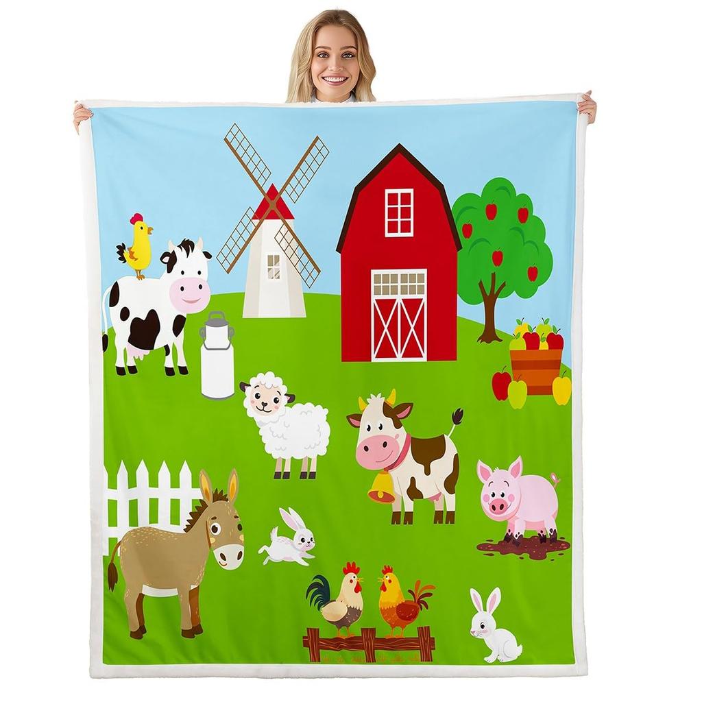 Feelyou Sunflower Fleece Throw Blanket Botanical Floral Plush Blankets and Throws Yellow Sunflower Cows Print Sherpa Blanket for Women Soft