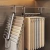 RVS Broekhanger 5 Lagen Eenvoudig in Gebruik Ruimtebesparende Kledingkast Organizer voor Kleine Appartement Jeans Opberging