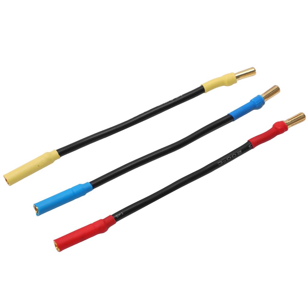 3Pcs 4mm Banana Plug Extension Cable 13cm Length Heat Resistant Banana Plugs Connector Extension Cable Wire for Boats