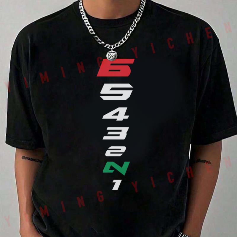 No.5 Trendy clothing Moto One Dwn Five Up 1N3456 Motorbike T-Shirt Men's Casual High Quality Round Neck Tshirt Tee S