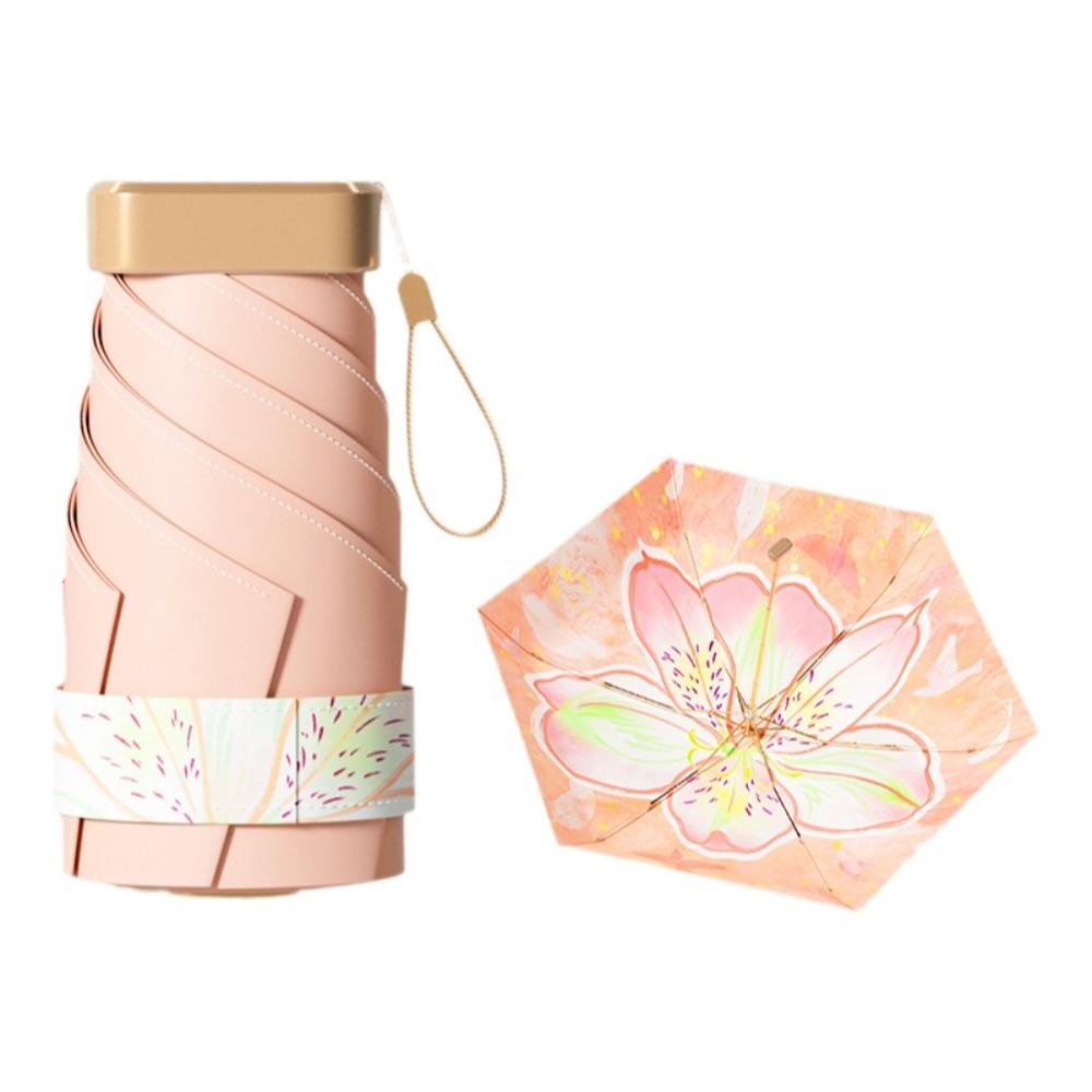UV Protection Folding Rain Umbrella Floral Pattern Manual Pocket Umbrella Mini Parasol All-weather Style 9