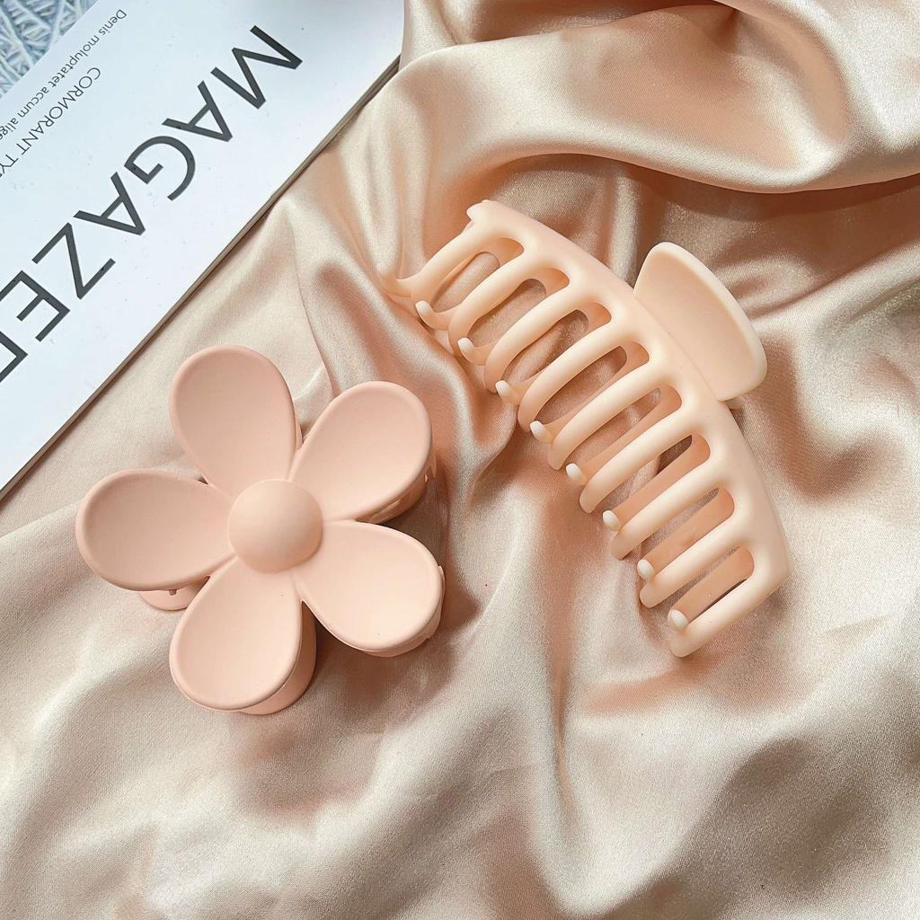 2 Pack 4.3 Inch Large Hair Clips Neutral Color Hair Claw for Women Thin Thick Curly Hair Matte Claw Clips Strong Hold Jaw Clip