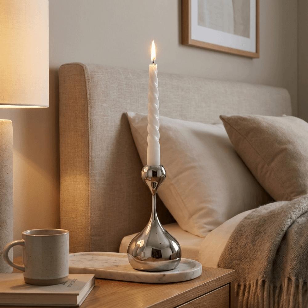 Centerpiece Decor Romantic Candle Holder European Style Luxury Metal Candlestick Silver Table Decoration Fine Dining