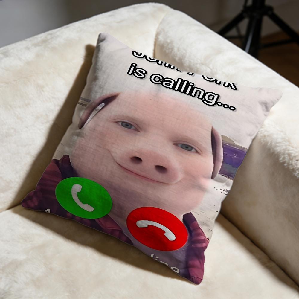 Hot JJohn Pork Is Callinging Cushion Cover Soft Decorative Pillow Case Suitable for Bedroom Sofa Car Travel Use