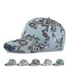 Baseballkappe mit Blumenmuster Atmungsaktiver Sonnenhut für Damen Herren Verstellbarer Visier für Outdoor-Sport