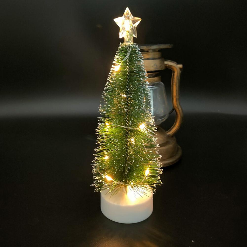 3pcs Led Mini Christmas Tree Desktop Decoration Ornaments Photography Props With Colorful Lights For Home