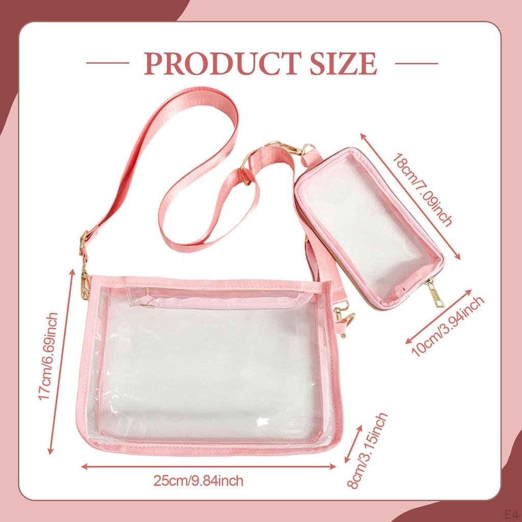 Clear Bag Large Capacity Crossbody for Sporting Events Outdoor Festivals