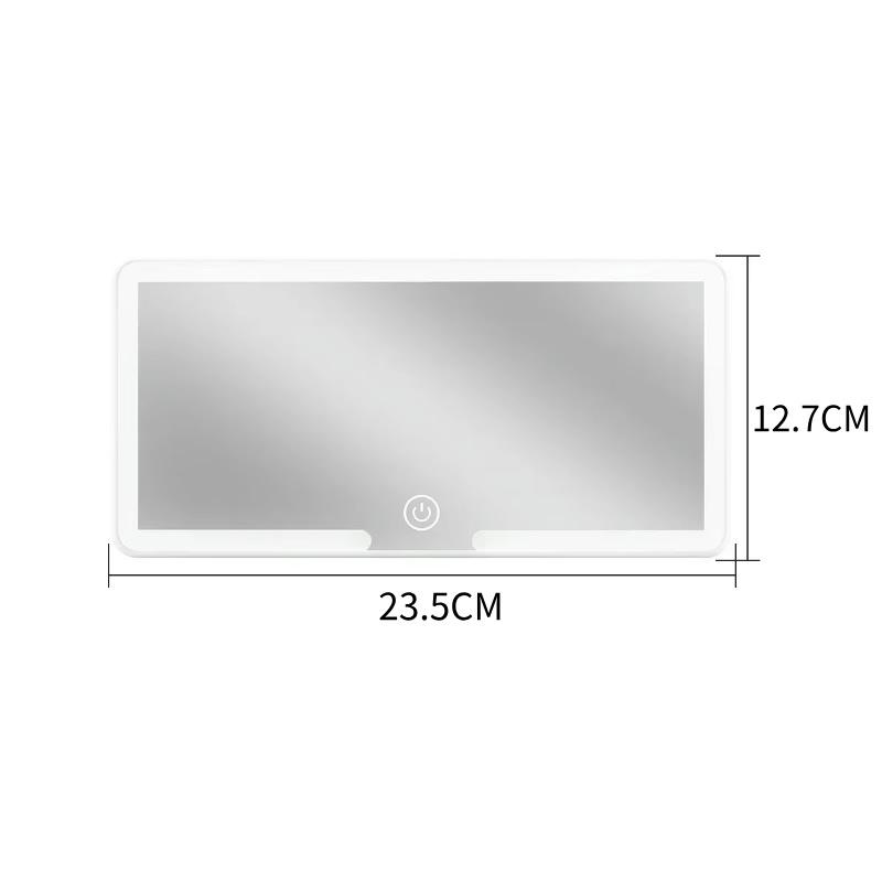LED Light Mode Stepless Dimming Sun Visor Vanity Mirror Rechargeable Touch Sensor Vanity Mirror Convenient Car Vanity Mirror