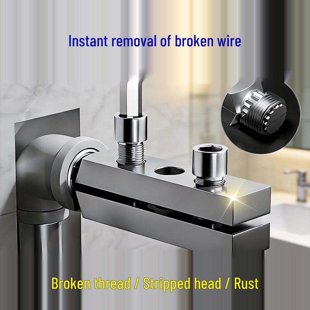 4-Point & 6-Point Faucet Valve Broken Thread Extractor Tool for Taps and Pipes