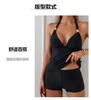 1011 solid color swimsuit European and American neck straps split women's swimsuit conservative belly cover huge and thin two-piece set