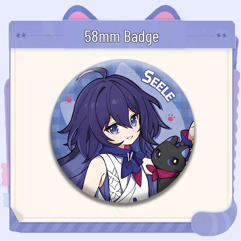 Honkai: Star Rail Cat Series Badges - March 7th, Himeko, Dan Heng Merchandise