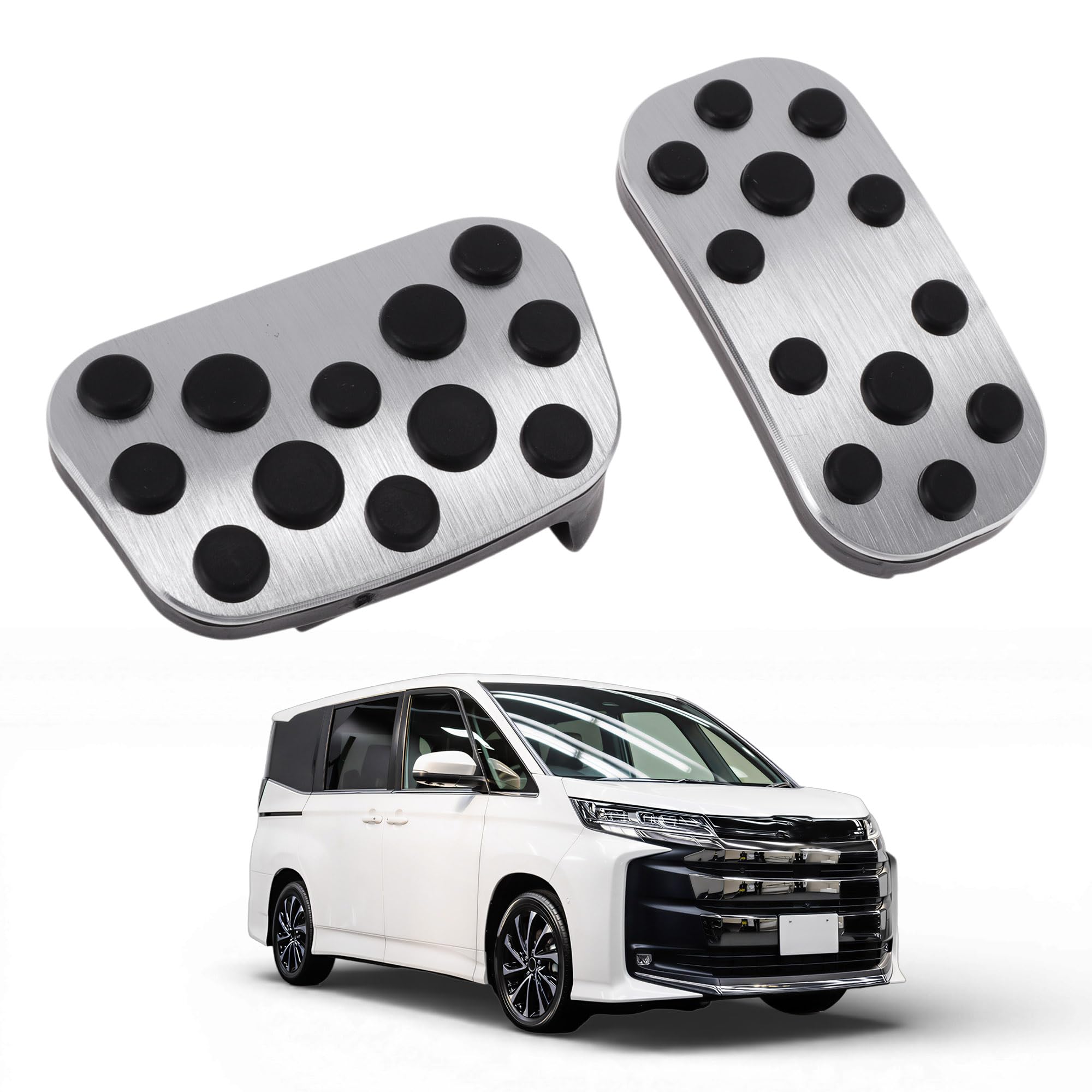 

FUELHOOD with all grades of the new Toyota Noah 90 NOAH January 2022 and later Dedicated pedal cover made of aluminum alloy with striped Silver No