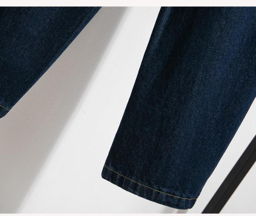 Nowe Vintage Oversize Moda Damskie Wysoki Stan Elastyczne Gładkie Jeansowe Haremki Spodnie Podstawowe Plus Size