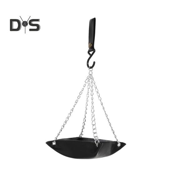 Hanging Bird Feeder Outdoor Hummingbird Feeders Faux Leather Feeding Tray Metal Mesh Attracting Wild Birds Square Platform