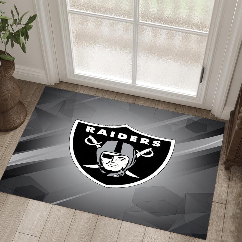 Las Vegas Raiders Design Crystal Velvet Carpet Cozy Non?Slip Printed Rug For Bedroom Living Room Entrance
