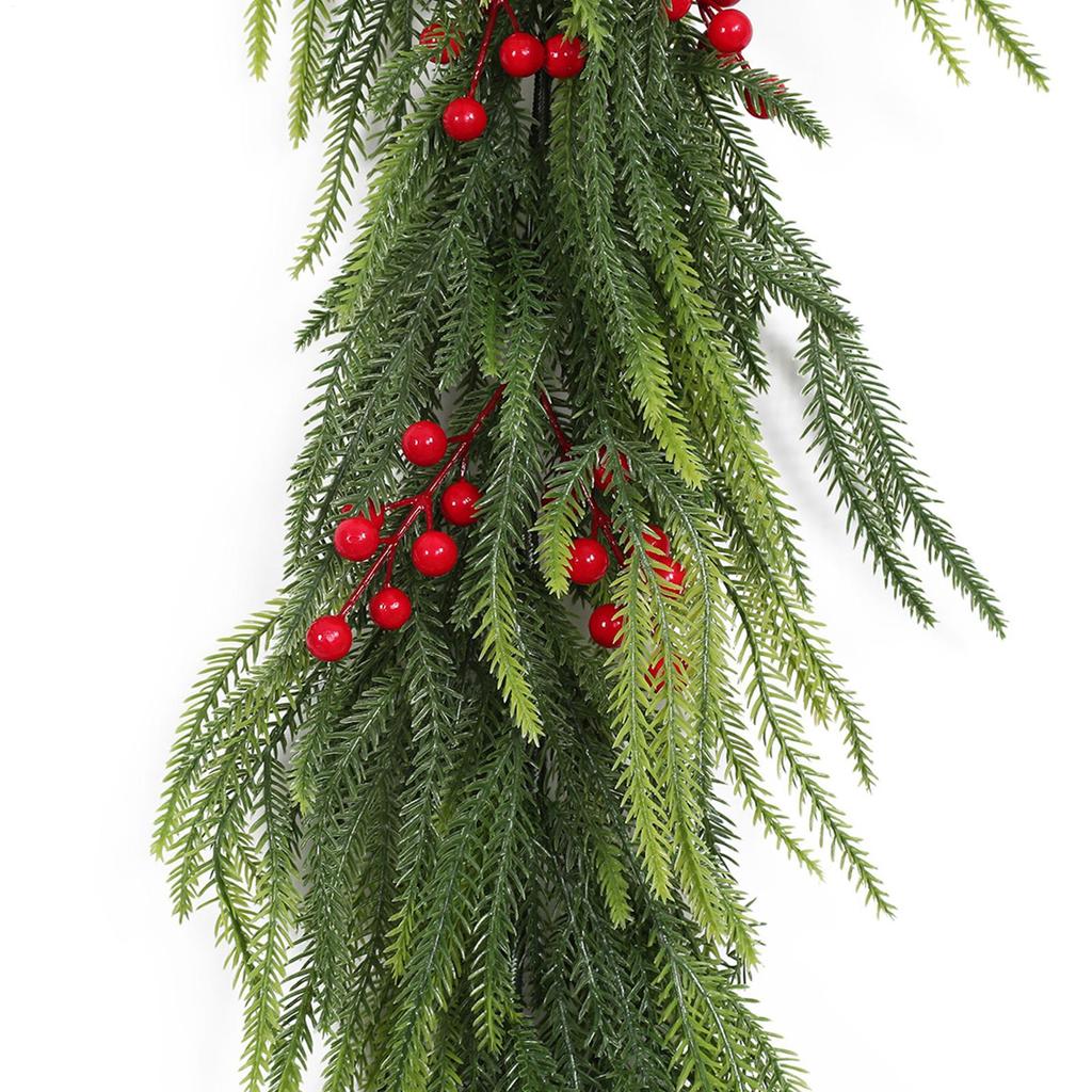Pine Garland For Door Festive Ornament Realistic Artificial Pine Garland Christmas Decoration For Living Room Dining Room Wall
