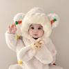 Children's Hats, Scarves, All-in-one Hats, Winter Velvet and Thickened Baby Ear Hats, Windproof Two-piece Suit for Boys and Girls, Tide