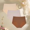 FINETOO 3Pcs Seamless High-Waisted Panty Anti-Slip Briefs Sexy Women's Underwear Anti-Curling Underpants S-3XL Large Size Pantie