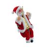 Santa Claus Musical Climbing Rope Electric Climbing Santa on Rope Climbs Up And Down Christmas Hanging Decoration for Xmas Tree Fireplace Home Decor