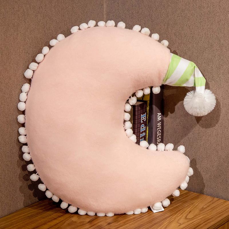 Almohada nórdica con diseño de estrella y viento, diseño de amor y luna para sofá, cojín para silla de noche, respaldo, cojín para niña con forma de corazón en polvo