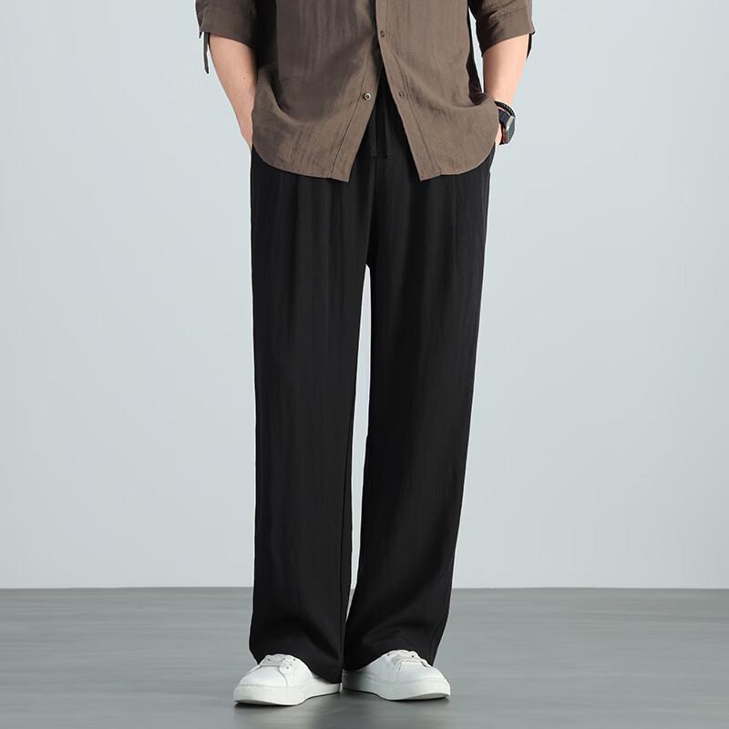 PLAYBOY Men's Tencel Linen Blend Casual Pants