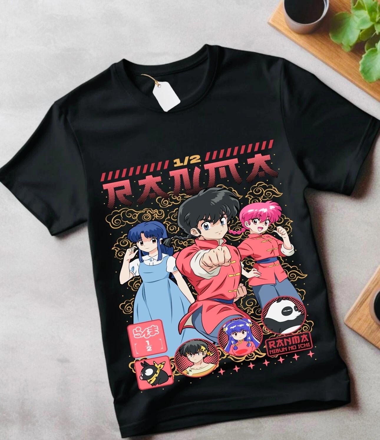 

Футболка Ranma 1/2 Шампунь Румико Такахаси Девушка Каваи Смешная Аниме Футболка Все Размеры 4XL