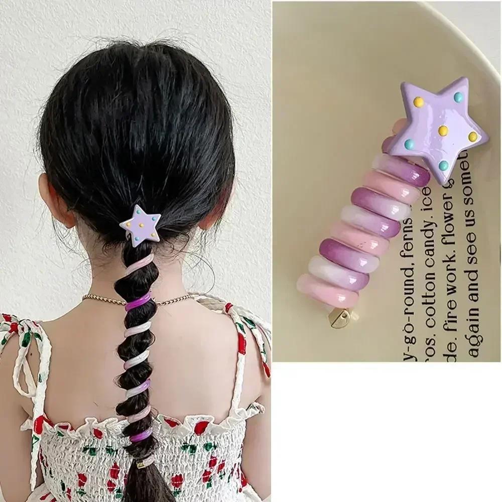 1PC Bowknot Braided Telephone Wire Hair Bands Ponytail Hair Rope Hair Weaving Artifact Elastic Band Hair Rope Hair Accessories