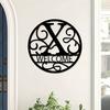1pc Metal Letter Sign, Surname Family Name Plate for Outdoor Wall, Housewarming Halloween Christmas New Year Gift