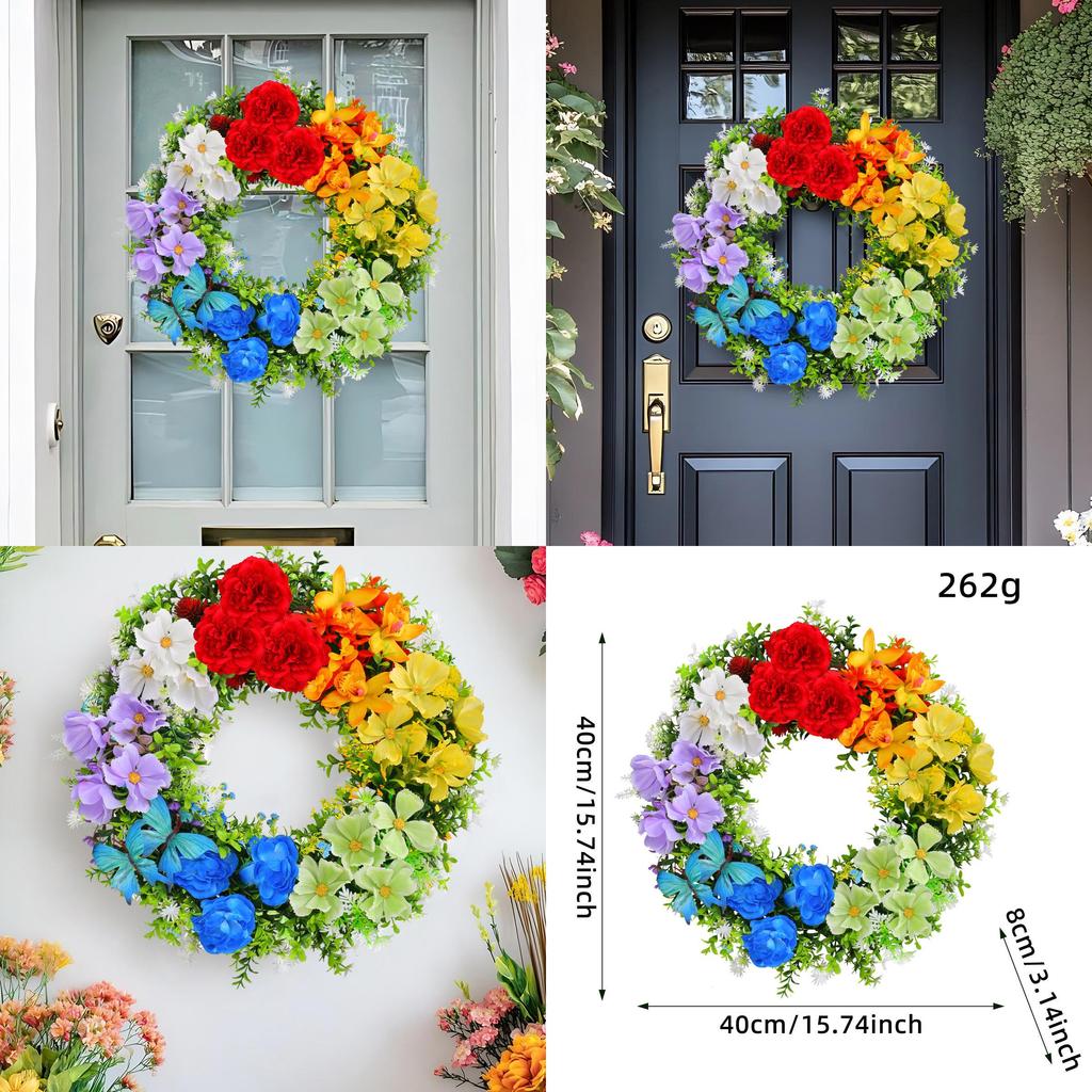 Party Venue Decor Artificial Flower Wreath For Seasonal Events With Durable Plastic And Polyester