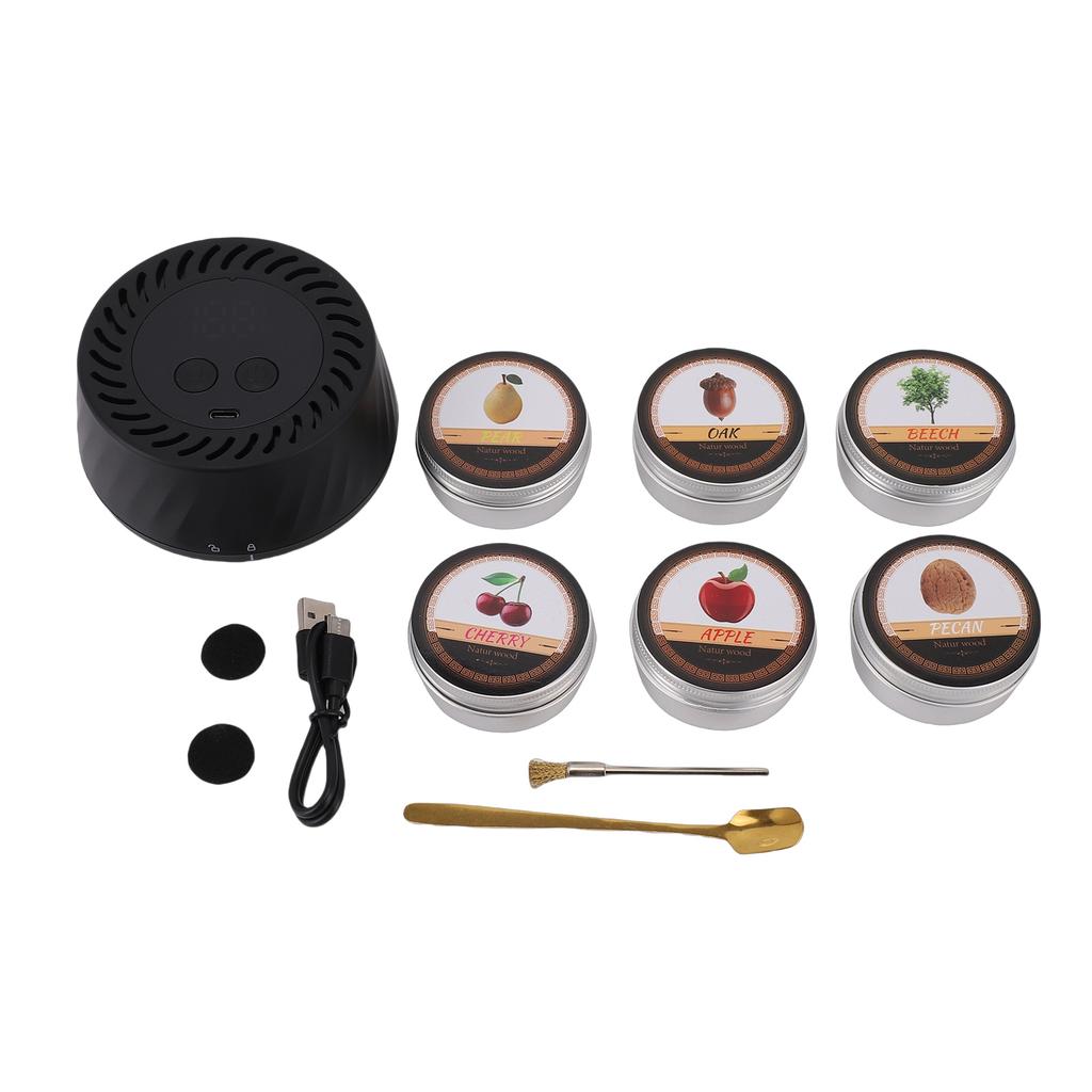 Electric Whiskey Smoker Kit Cordless USB Rechargeable Cocktail Smoker with Wood Chips for Bar Party