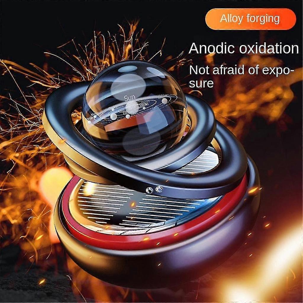Solar Rotating Parfum Fahrzeug Aluminiumlegierung Aufhängung Auto Parfum Heimdekoration Entspannendes Schreibtischspielzeug