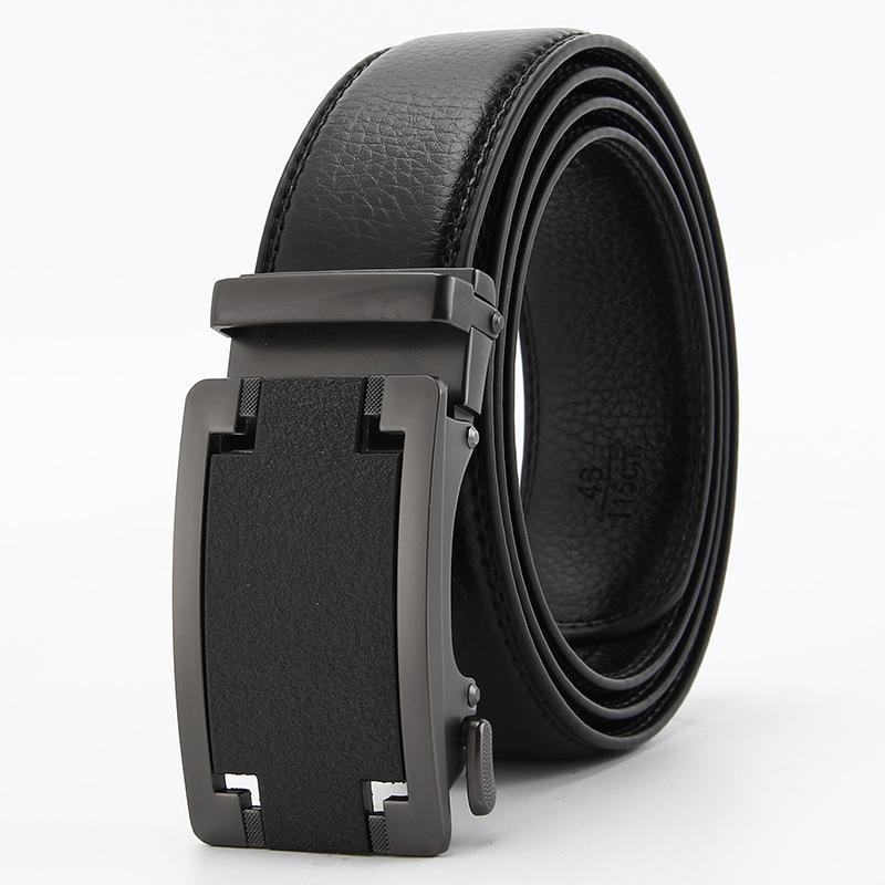 Frosted Automatic Buckle Edge Scratch-Resistant Microfiber Imitation Cowhide Belt, Business And Leisure Men'S Trendy Belt