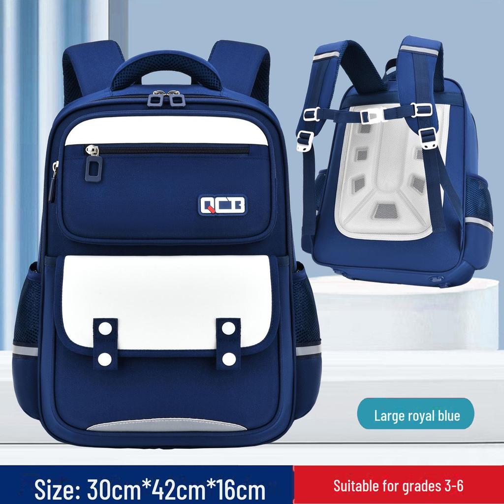 British Style Large-Capacity Backpack for Elementary Students 1-6, Light and Spine-Friendly Design