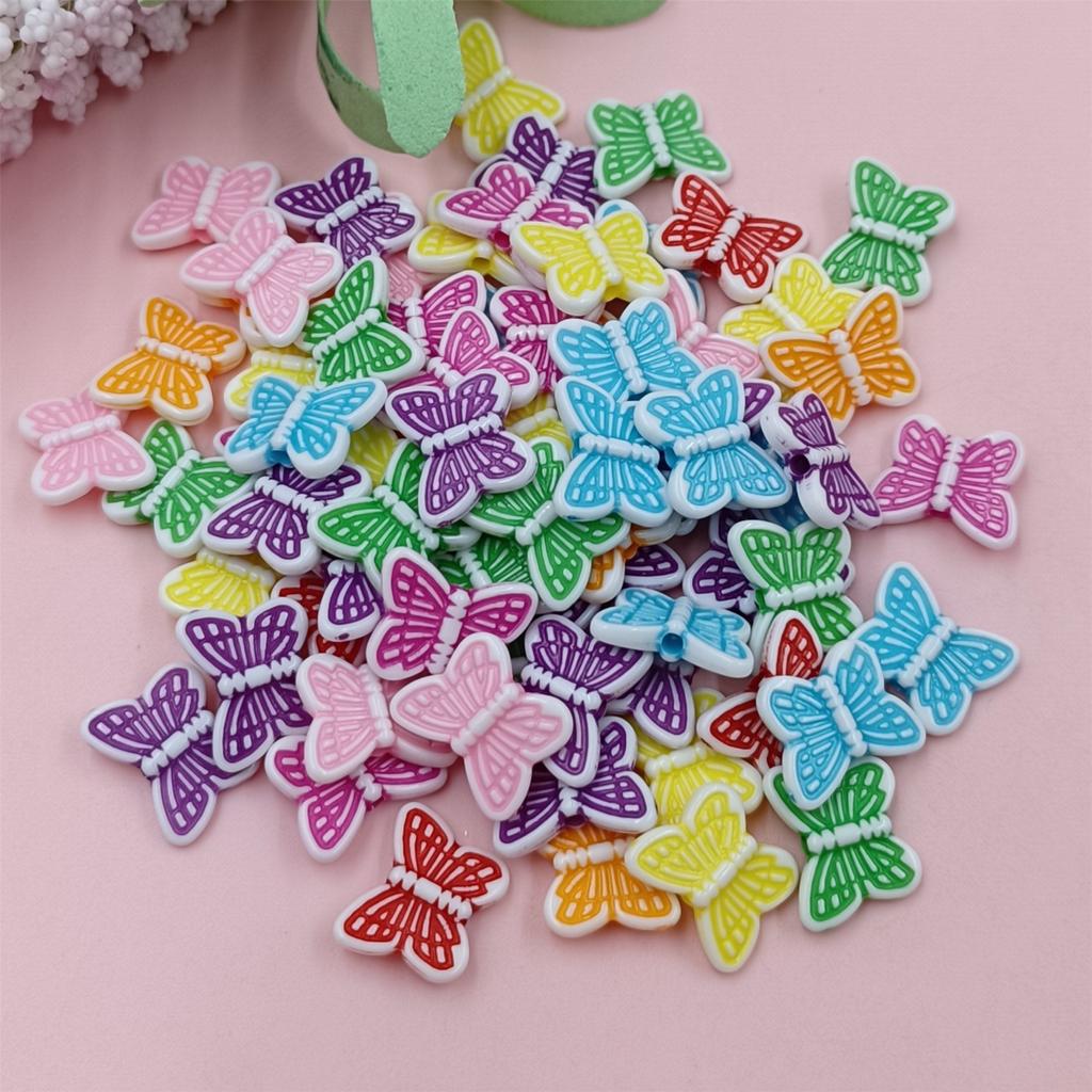 100Pcs Pumpkin DIY Handmade Materials Butterfly Acrylic Beads for Earrings Necklaces Jewelry Marking DIY Accessories