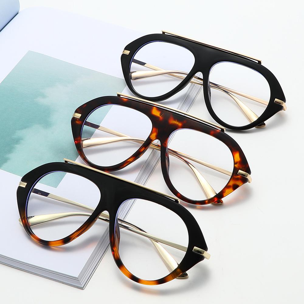 New European and American fashion pilot glasses frame versatile tide Internet celebrity big frame toad mirror retro