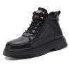 Fashion Casual leather men's boots Fashionable retro design style Leisure Business Party outdoor street walking thick soled Office shoes