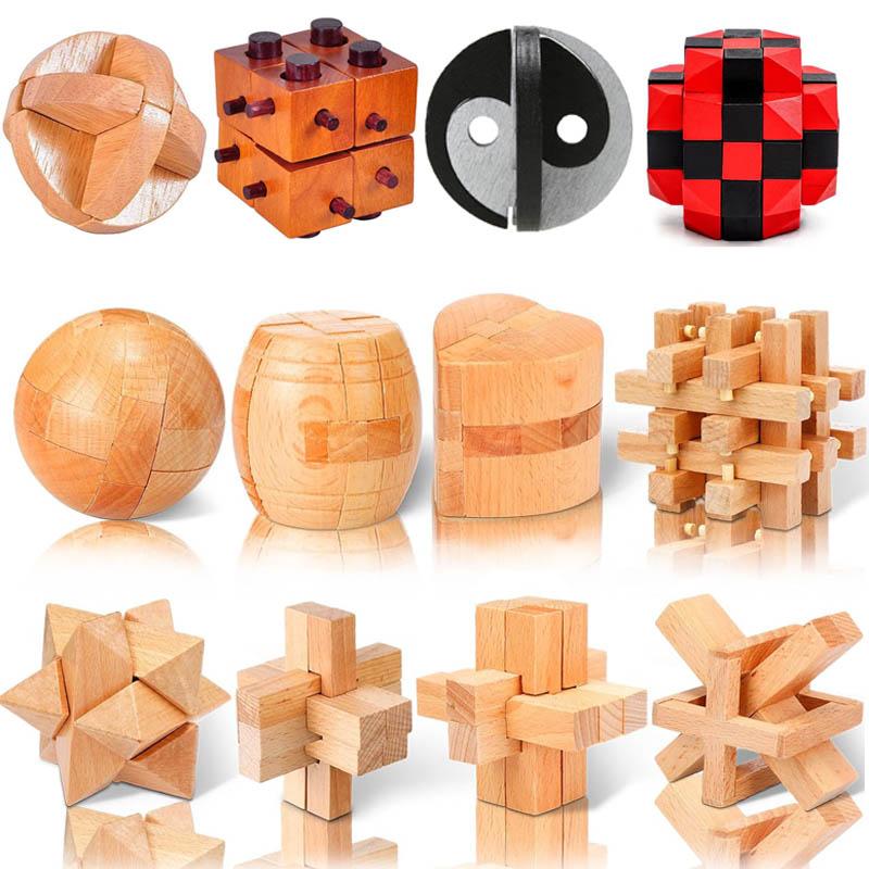 Bai Fen Bai Toys Kids Childrens Toys Wooden Luban Lock Unlock Interlocking Puzzle Rompecabezas Iq Test Brain Teaser Game For Adults And Learning Educational