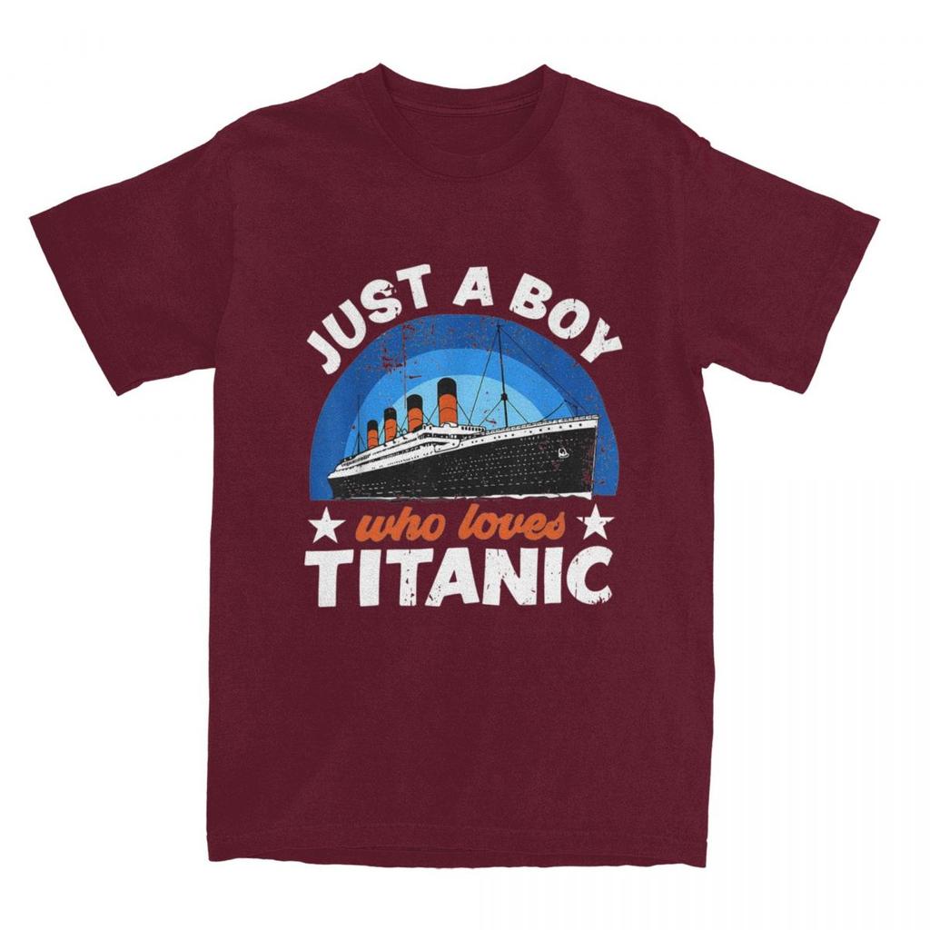 For Boys Who Just Love The RMS Titanic T-Shirt Men Women Funny Humor 100% Cotton Tee Shirt Round Collar Short Sleeve Summer Tops