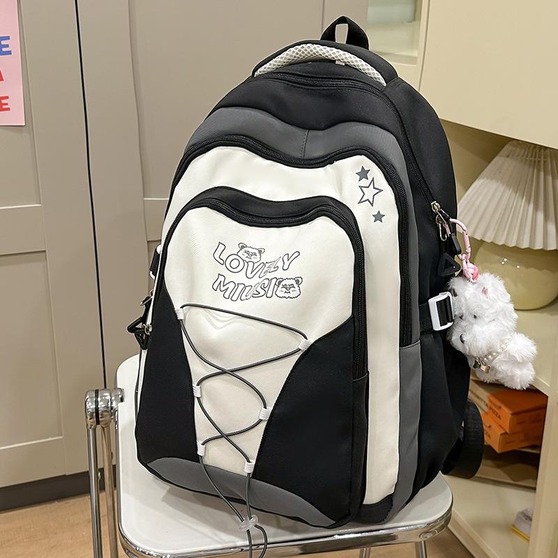 Children's Schoolbag, Primary School Students, Girls, Junior High School Students, Girls Splicing, High-value Dirt-resistant Backpack