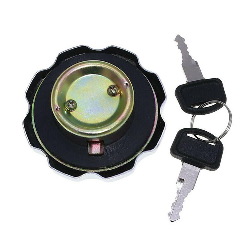Locking Fuel Gas Tank Cap with 2 Keys for CG125 Motorcycle, Universal Chrome Aluminum Alloy Tank Cover Replacement for Motorbike ATV Dirt Bike