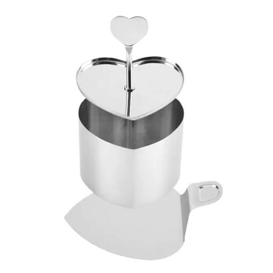 Stainless Steel Baking Mold with Pressing Bottom Heart Round Shape Easy Release Dessert Mold Kitchen Tool