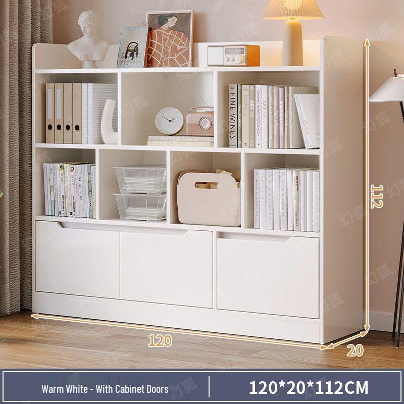 Freestanding Multi-Layer Bookshelf and Storage Cabinet for Bedroom