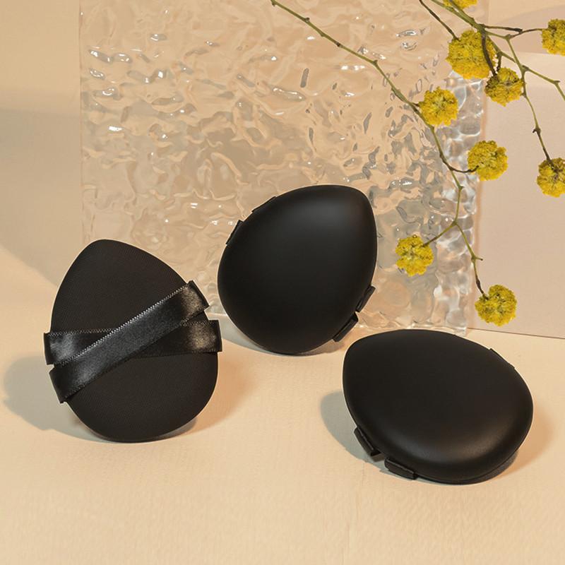 10PCS Black Leather Makeup Blending Puff Foundation Powder Cosmetic Sponge Applicator Beauty Egg Dry Wet Dual Use Make Up Kits